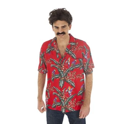 CHAKS Hemd Magnum rot 80er Jahre Hawaii Kurzarm Kostüm Herren Karneval Fasching