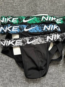 Nike Everyday Jock Jockstrap Intimo Large Verde Blu Bianco Interesse 3 paia - Foto 1 di 15