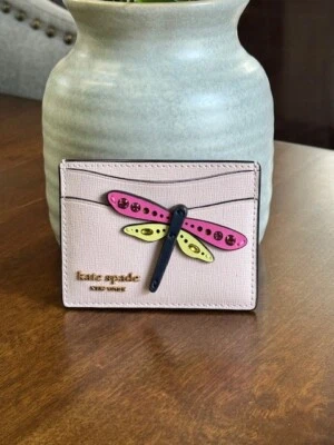 Kate Spade Dragonfly Embellished Leather Card Holder Novelty Morning Beach KB195 - Image 1 of 4