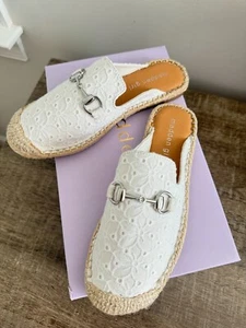 NIB Madden Girl Emely White Farbric Women's Slip on mule flats - Picture 1 of 5