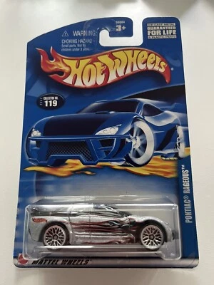 Pontiac Rageous 2001 Hot Wheels vintage MTFK plateado con ruedas de encaje cromado Foto 1 de 3