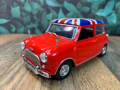 AS-IS DIECAST CAR MOTOMAX MORRIS MINI COOPER S RED/UNION SCALE 1:18 - Image 1 of 4
