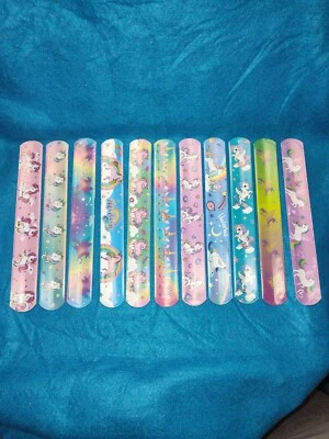 Lote de 11 pulseiras tapa unicórnio para festa infantil amor unicórnios arco-íris rosa azul - Imagem 1 de 4