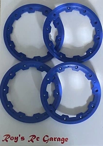 KM Felgenringe verstärkt (4 Stk) außen blau HPI Baja, Losi 5ive-T u.a. NEU - Bild 1 von 1