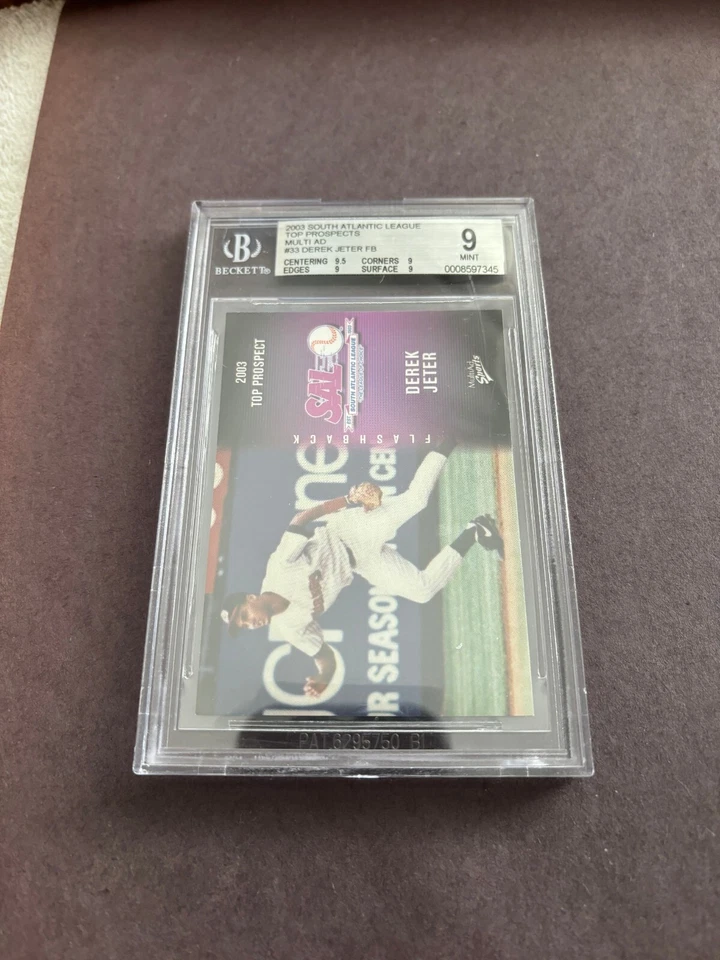 2003 SOUTH ATLANTIC LEAGUE TOP PROSPECT DERICK JETER # 33 GRADED BECKETT 9 - Image 1 of 4