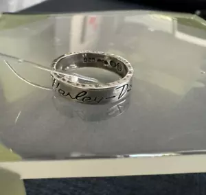 Vintage Harley Davidson 925 Sterling Silver MOD Signature Womens Band Ring 6 - Picture 1 of 5