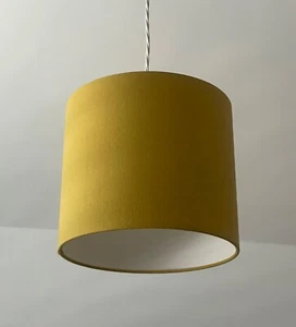 Pantalla de lámpara amarillo mostaza algodón tono claro - Imagen 1 de 12