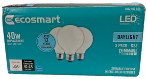 ecosmart 3 pk dimmable White 40 watt bulbs 350 lumens - Picture 1 of 2