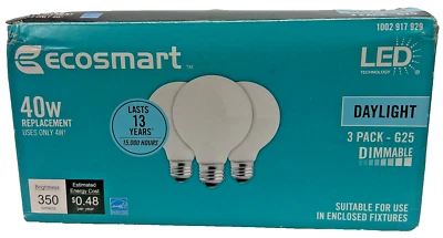 ecosmart 3 pk dimmable White 40 watt bulbs 350 lumens - Image 1 of 2