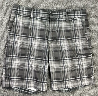 Pantalones Cortos The North Face Para Hombre 34 Negro Gris Cuadros 9.5" Bolsillo Foto 1 de 4