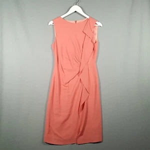 Escada Dress Womens 36 Black Pink Ruffle Darlina Sheath Sleeveless Cocktail - Picture 1 of 14