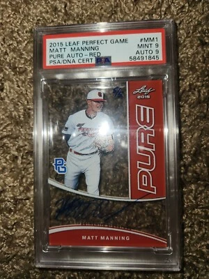 2015 Leaf Perfect Game Matt Manning  Psa 9 Detroit Tigers 5/5 No Hitter Signed - Image 1 of 3