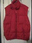 Vintage Old Navy Men's Size L Red Nylon Zip-Front Hooded Down Vest Jacket