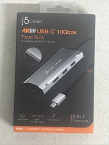 J5 Create 4K60 Elite USB-C 10Gbps 6-in-1 Travel Dock (E10033419) - Picture 1 of 1