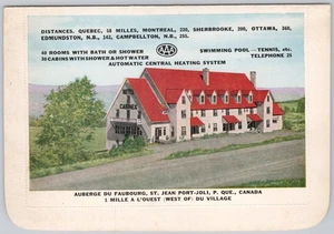Postal de colección de St. Jean Port Joli Quebec Canadá Auberge du Faubourg Inn - Imagen 1 de 2