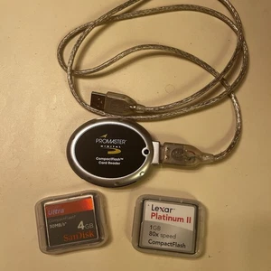 Set of Two CompactFlash (4GB, 1GB) With Compact Flash Reader with USB Extension - Picture 1 of 1