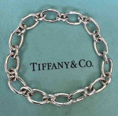  Tiffany & Co Italy 925 Sterling Oval Link 7.5” Clasp Ends - Image 1 of 4