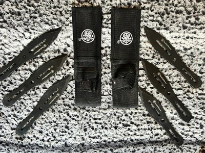 Smith & Wesson SWTK8BCP Paquete de 3 Cuchillos Lanzables 8" Acero Inoxidable Juego con Funda Foto 1 de 4