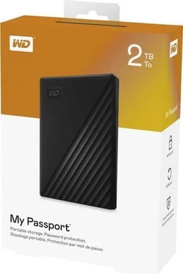 Western Digital My Passport 2TB 2,5″ Externe Festplatte USB 3.0 Schwarz - Bild 1 von 4