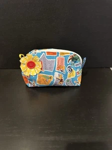 Cute U.S. States Cosmetic Bag With Flower Accent - Picture 1 of 3