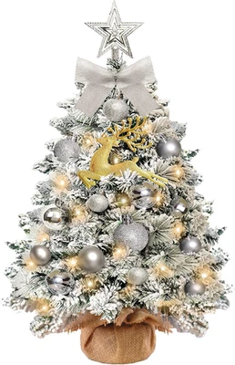 Mini Albero Di Natale Artificiale Piccolo,60 Cm Albero Di Natale Piccolo Con Luc - Immagine 1 di 4