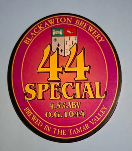 BLACKAWTON brewery 44 SPECIAL real ale beer pump clip badge CLOSED Tamar Valley - Imagen 1 de 1
