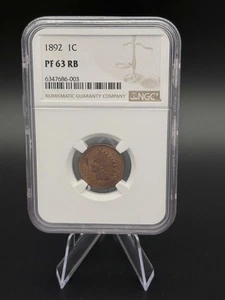 1892 Proof Indian Head  1CENT/PENNY- PF 63 -NGC-Red/Brown (RB) (AO) - Picture 1 of 6