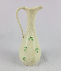 Vintage Belleek Irland Kleeblatt Krug Ewer Vase 7. Mark um 1980-1993 - Bild 1 von 12