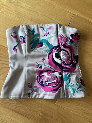 Coast Bustier Corset Embroidered Top Size 8 - Image 1 of 4