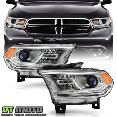 Para Dodge Durango 2014-2017 cromo tipo halógeno sin faros proyectores LED DRL Foto 1 de 4