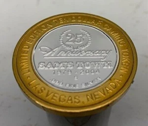 Sam's Town Casino 25y Limited Ten Dollar Gaming Token .999 Fine Silver Bill Boyd - Picture 1 of 2