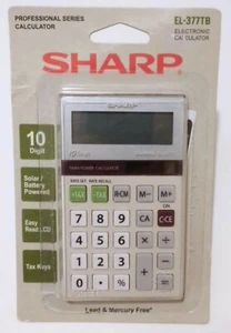 RARE NEW VINTAGE - SHARP EL-377TB HANDHELD BUSINESS 10 DIGIT CALCULATOR TAX KEYS - Picture 1 of 2