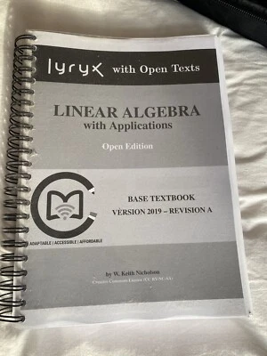 Linear Algebra with Applications by W. Keith Nicholson - Image 1 of 3