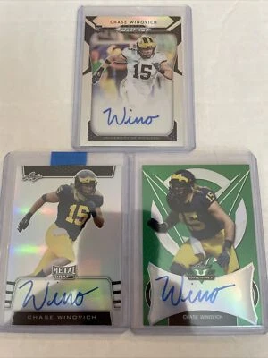 Chase Winovich Football Auto Lot Michigan Wolverines/ Patriots / Browns - Image 1 of 4