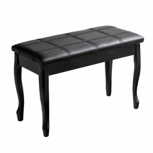 Costway Durable PU Leather Piano Bench Seat Padded Double Duet Wood w/Storage - Picture 1 of 5