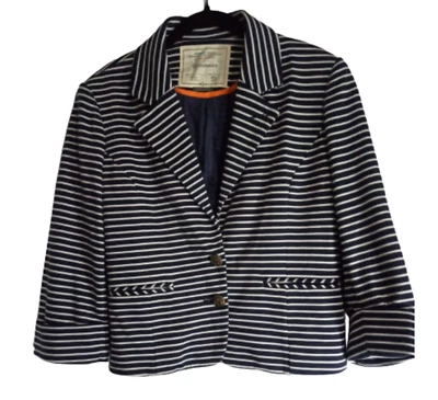 Cartonnier куртка женский размер L синий белая полоса якорь кнопка с подкладкой плеча - Изображение 1 из 4