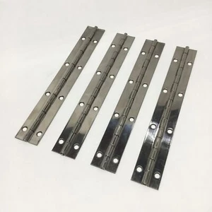 Menge 4 Edelstahl durchgehende Klavierscharniere, 7,5" lang, 1" offene Breite, 270° - Bild 1 von 3