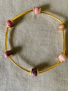 Inspiration Stretch Bead Bracelet Rhodonite Handmade - Picture 1 of 4