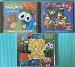 VeggieTales CD Lot, Junior’s Bedtime Songs, VeggieTunes 2, God Made You Special - Picture 1 of 7