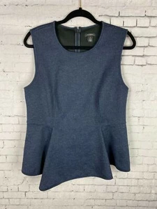 Halogen Peplum Tank Petite Large Women's Dark Blue Top Stretchy (A08) - Picture 1 of 6
