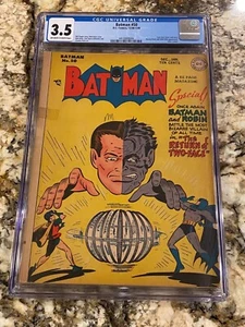 BATMAN #50 CGC 3.5 OW/WH PAGES ICONIC TWO-FACE VS BATMAN & ROBIN COVER RARE BOOK - Picture 1 of 3