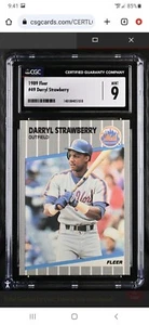 1989 Fleer #49 Darryl Strawberry CGC 9 MINT - Picture 1 of 2