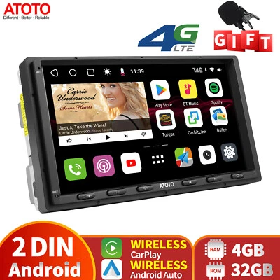 ATOTO S8MS Android 10 Doppel-DIN Autoradio 4G+32GB Bluetooth Carplay 4G LET DSP - Bild 1 von 4