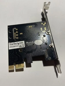 StarTech PEXUSB3S23 2-Port PCIe USB 3.0 Adapter Card for Desktop SATA Power 14-3 - Foto 1 di 2