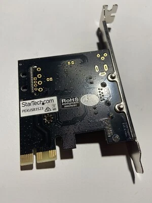 StarTech PEXUSB3S23 2-Port PCIe USB 3.0 Adapter Card for Desktop SATA Power 14-3 - Immagine 1 di 2