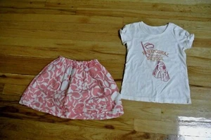 Pre-owned Land'end Girl outfit White top and a pink skirt- size 5-6 - Picture 1 of 3