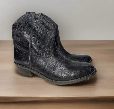 Steven Steve Madden Size 8 Cowboy Western Boot Ankle Distressed Vestted Boots - Image 1 of 4