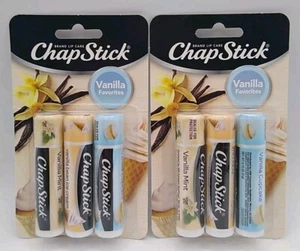 2-ChapStick Lip Balm Vanilla Favorites Vanilla Bean Ice Cream Mint Cupcake 6Pack - Picture 1 of 2