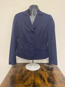 Le Suit Women's Navy Check Three Button Jacket & Skirt Suit NWT - Picture 1 of 7