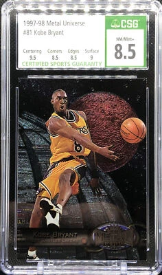 1997-98 Metal Universe #81 Kobe Bryant CSG 8.5 NM/MINT+ LA Lakers HOF + Gem Mint - Image 1 of 4